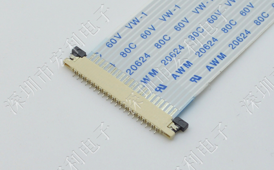 FPC插座，扁平軟排線插座連接器,FFC接插件1.0間距6P上接抽屜式