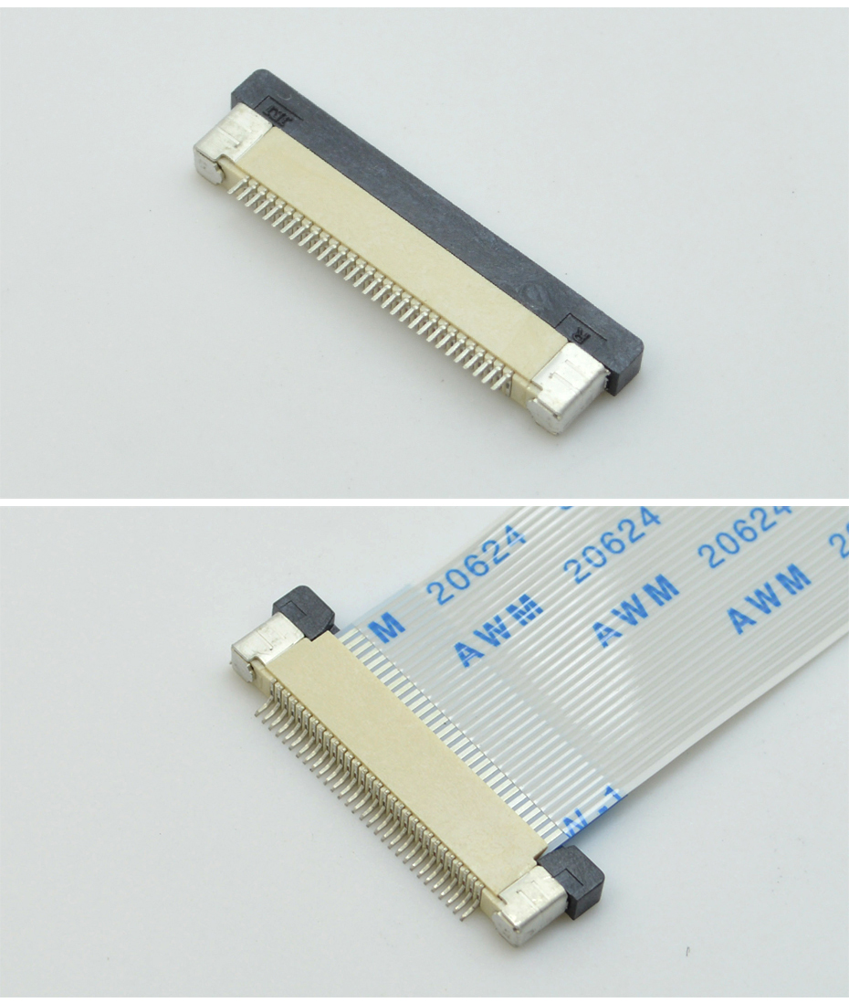 fpc插座32pin 0.5間距連接器抽屜拉拔式上接 耐SMT回流焊接插件