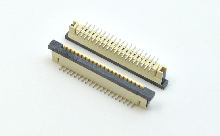 接插件FFC/午夜成人电影在线观看 1.0MM 32P 一字腳 立貼帶鎖 扁平電纜連接器