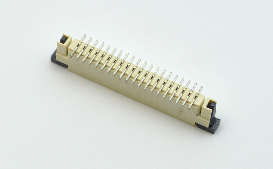 接插件FFC/午夜成人电影在线观看 1.0MM 32P 一字腳 立貼帶鎖 扁平電纜連接器