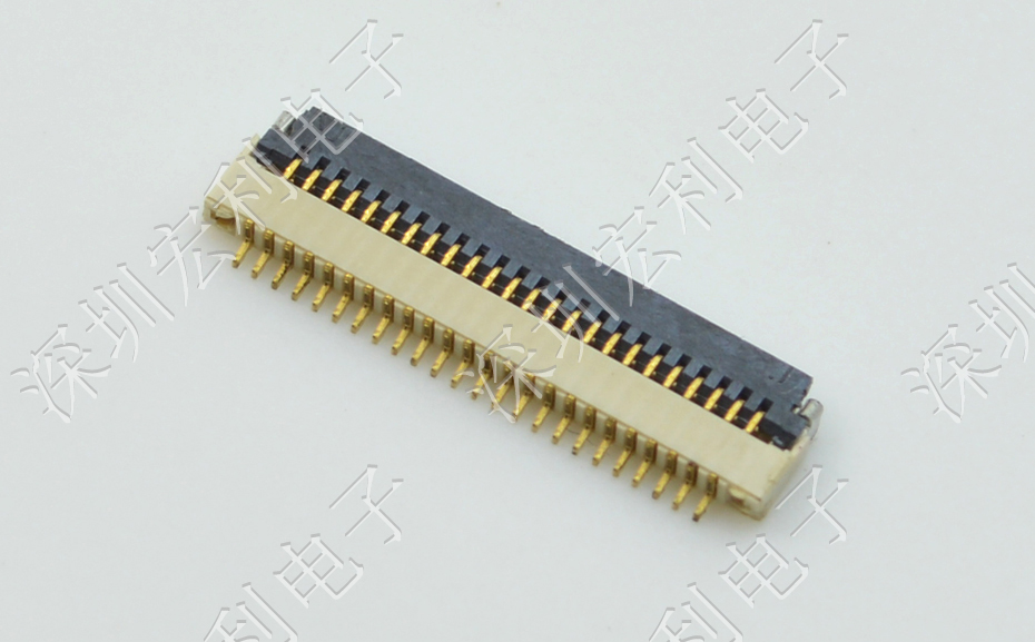 超薄午夜成人电影在线观看 間距0.5mm-40PIN翻蓋 塑高H1.0mm FPC插座超薄