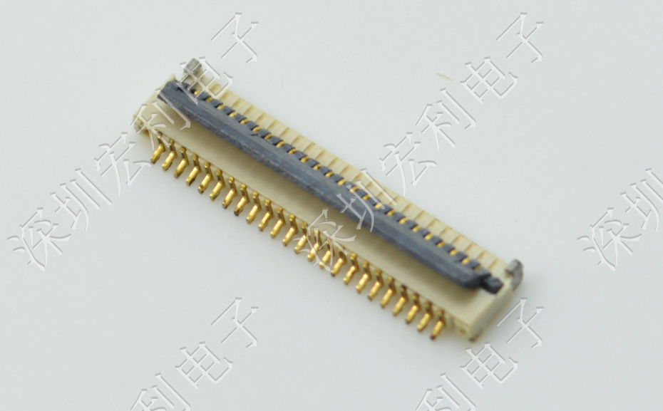 超薄午夜成人电影在线观看 間距0.5mm-40PIN翻蓋 塑高H1.0mm FPC插座超薄