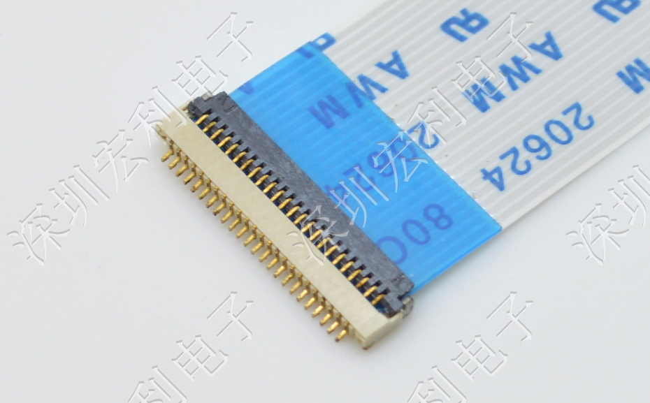 超薄午夜成人电影在线观看 間距0.5mm-40PIN翻蓋 塑高H1.0mm FPC插座超薄